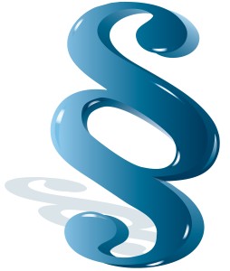 Blå lovparagraf symbol