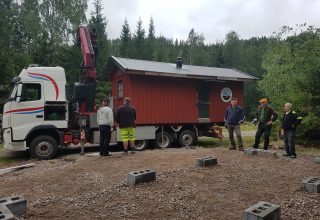 Flytting av brakka ved Sandungselva